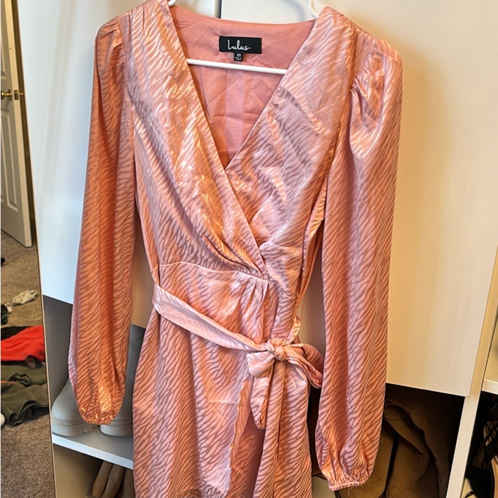 Lulus Pink Wrap Dress